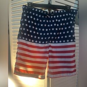 OLD NAVY Kids Swim Trunks - Navy and Red Stars and Stripes